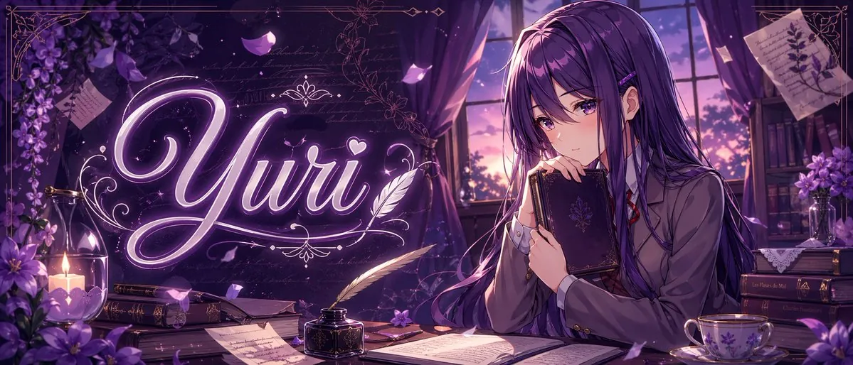 Purple Anime Yuri Banner